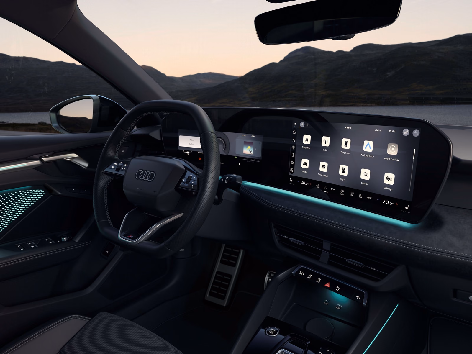 Audi A3 — передняя панель с экраном MMI и подсветкой