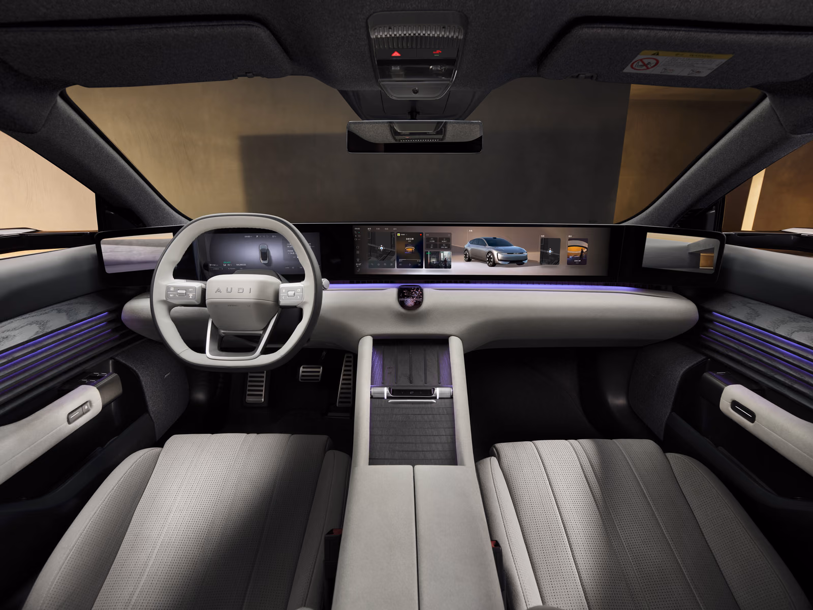 Кокпит AUDI E5 Sportback с широкой цифровой панелью