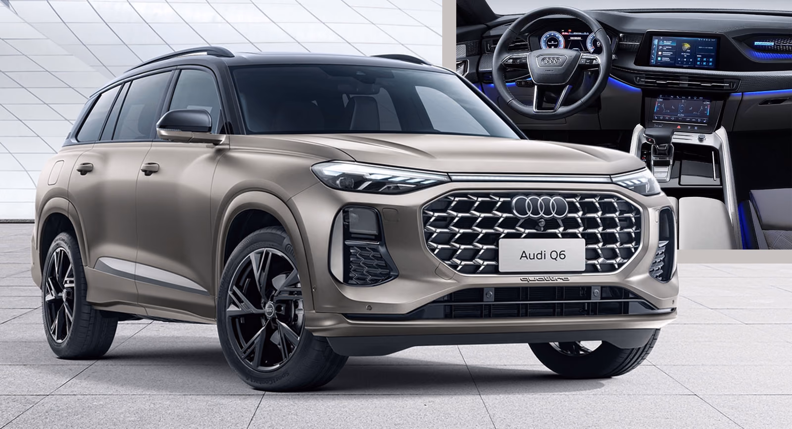 Audi Q6, вид спереди в три четверти