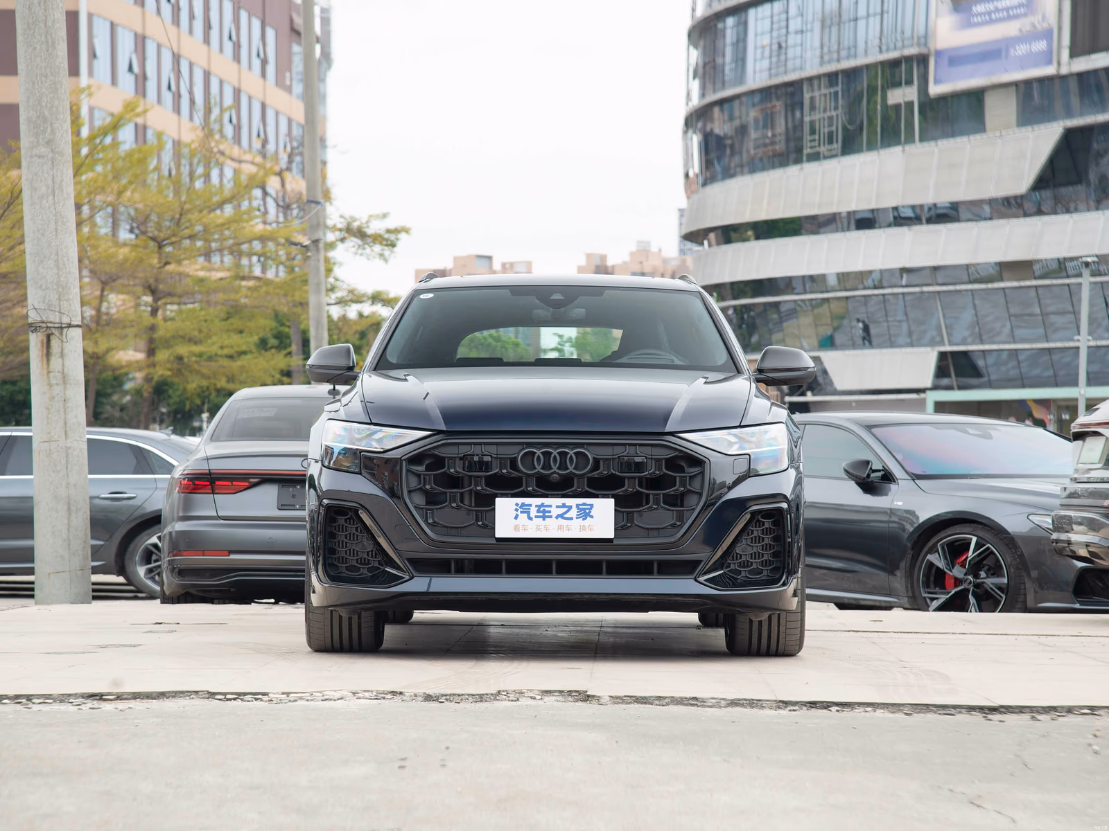 Audi Q8 — вид строго спереди