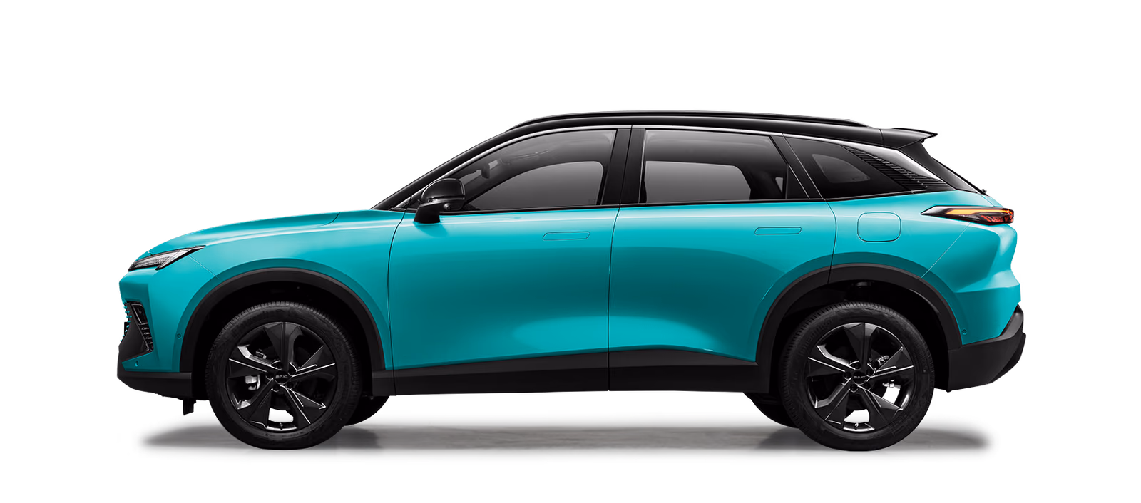 Бирюзовый BAIC X55 в профиль