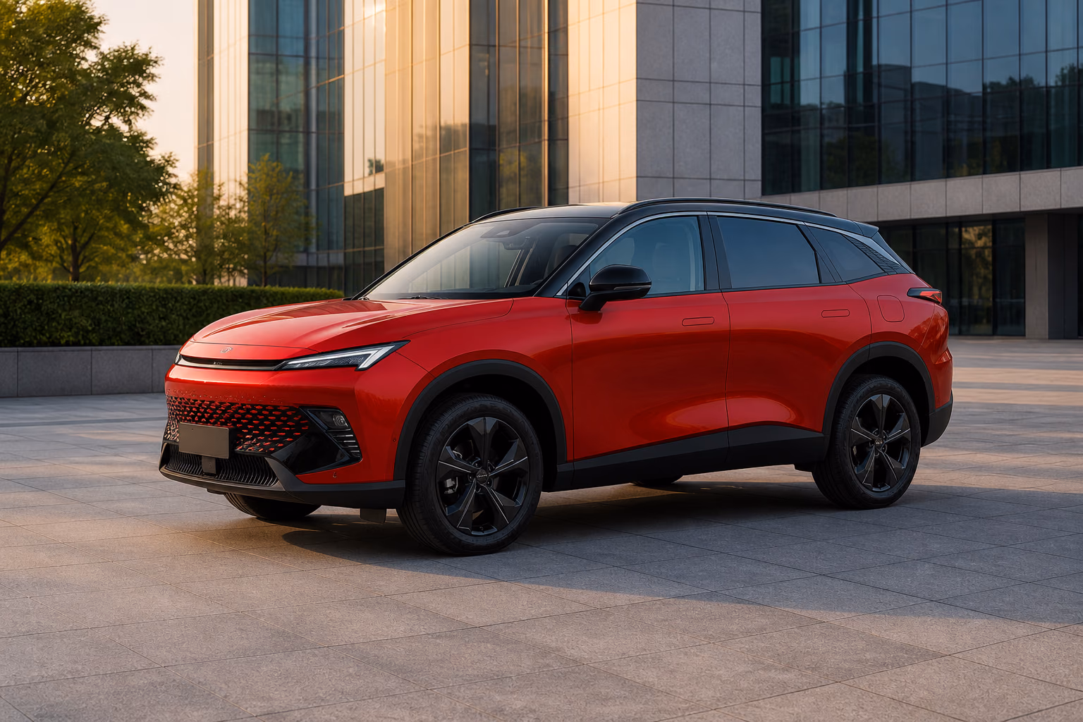 BAIC X55 у современного бизнес-центра