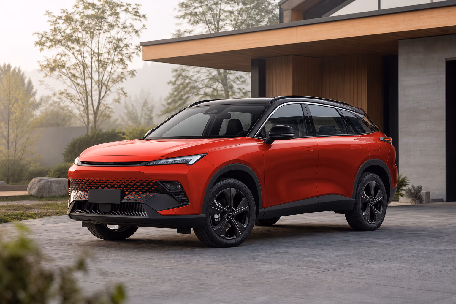 BAIC X55 у современного загородного дома