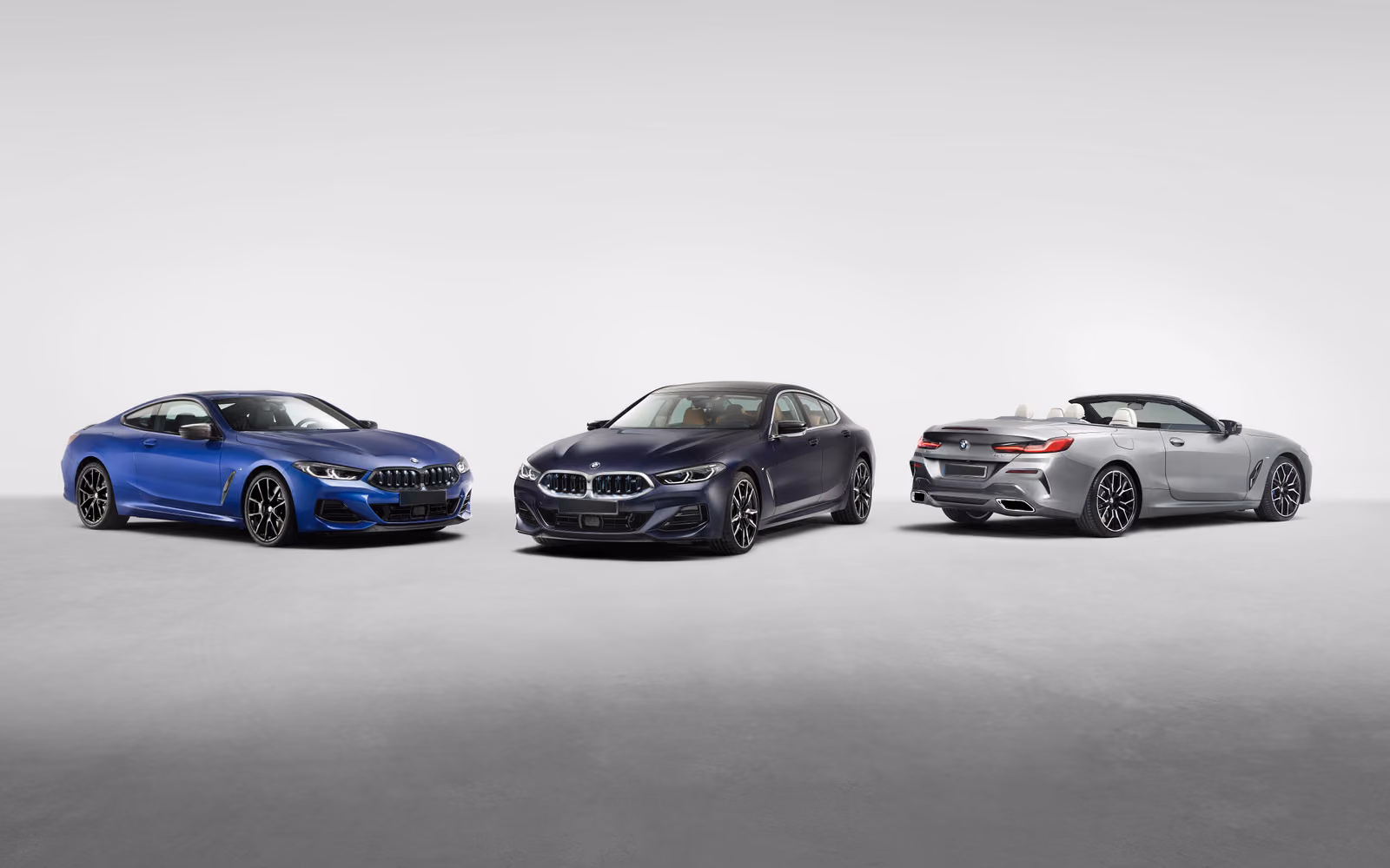 Три кузова BMW 8 серии LCI в студии