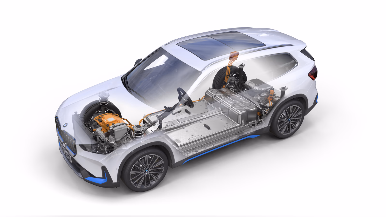 Схема электропривода и батареи BMW iX1