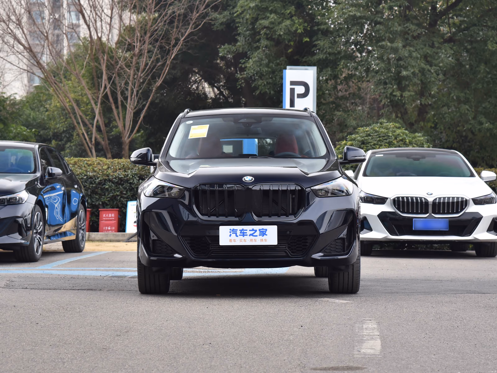BMW X1 xDrive25Li — тёмно-синий кузов строго спереди