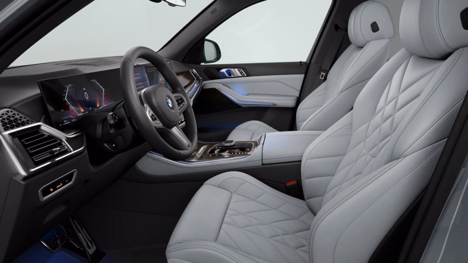Салон BMW X5 в светлой отделке