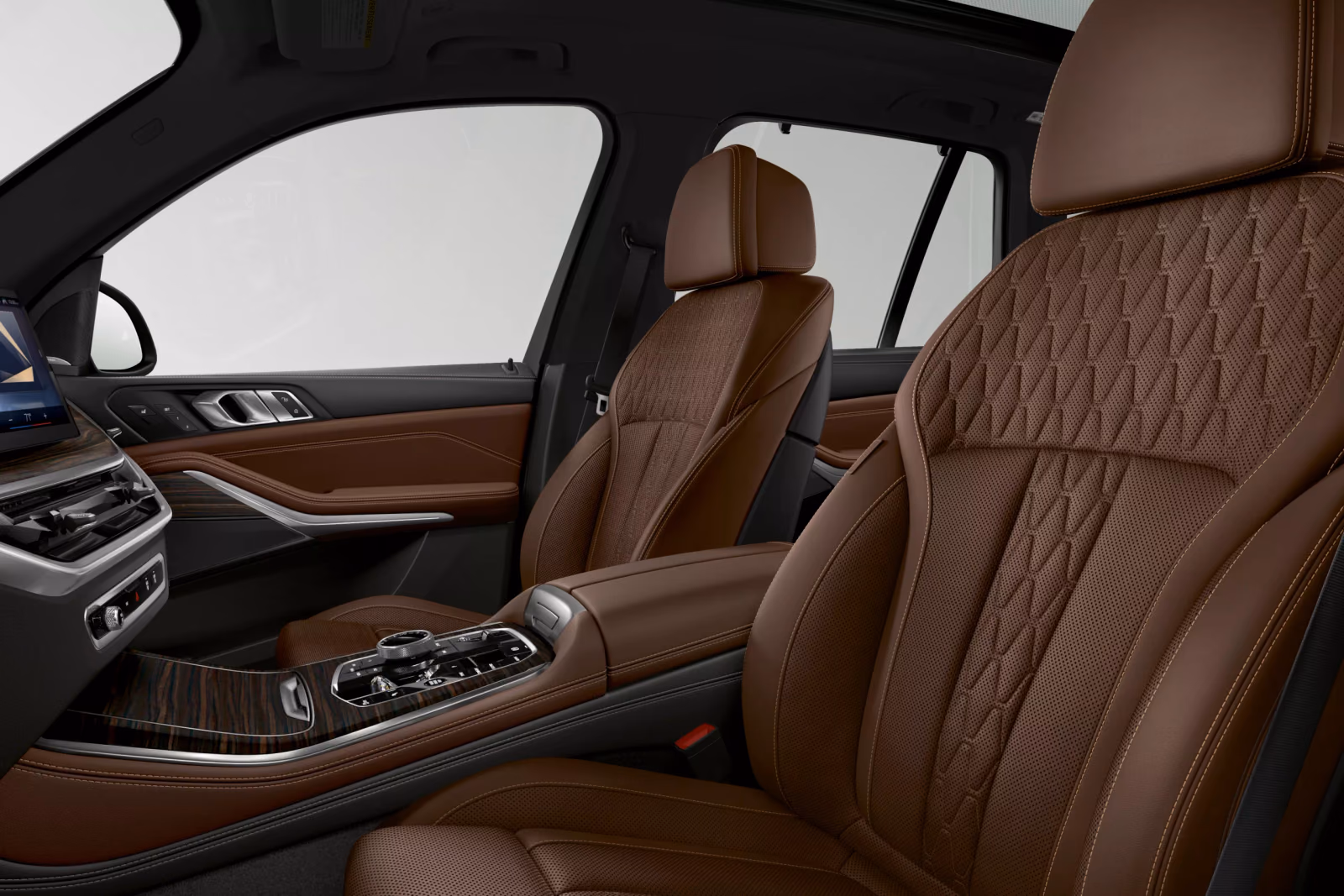 Салон BMW X5 с коричневой отделкой