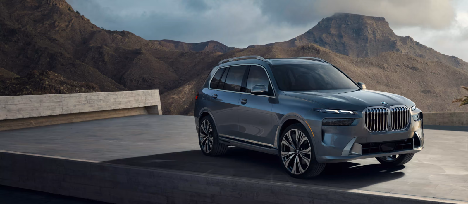 BMW X7 на горной смотровой площадке