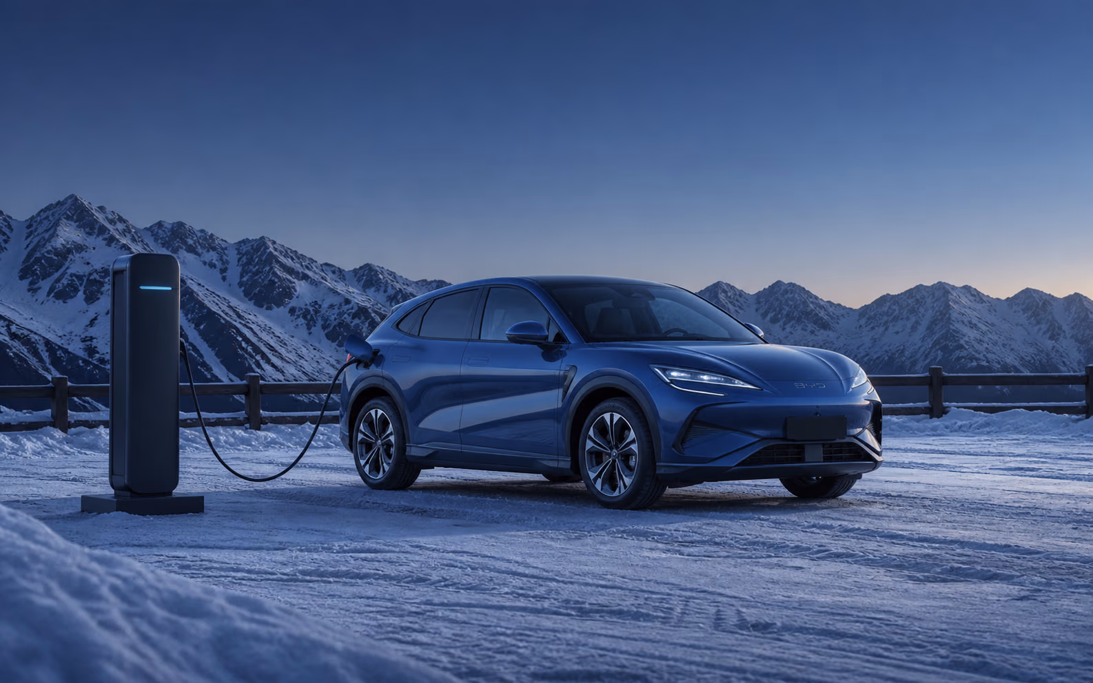 BYD Song L на зимней зарядке с подготовленной батареей