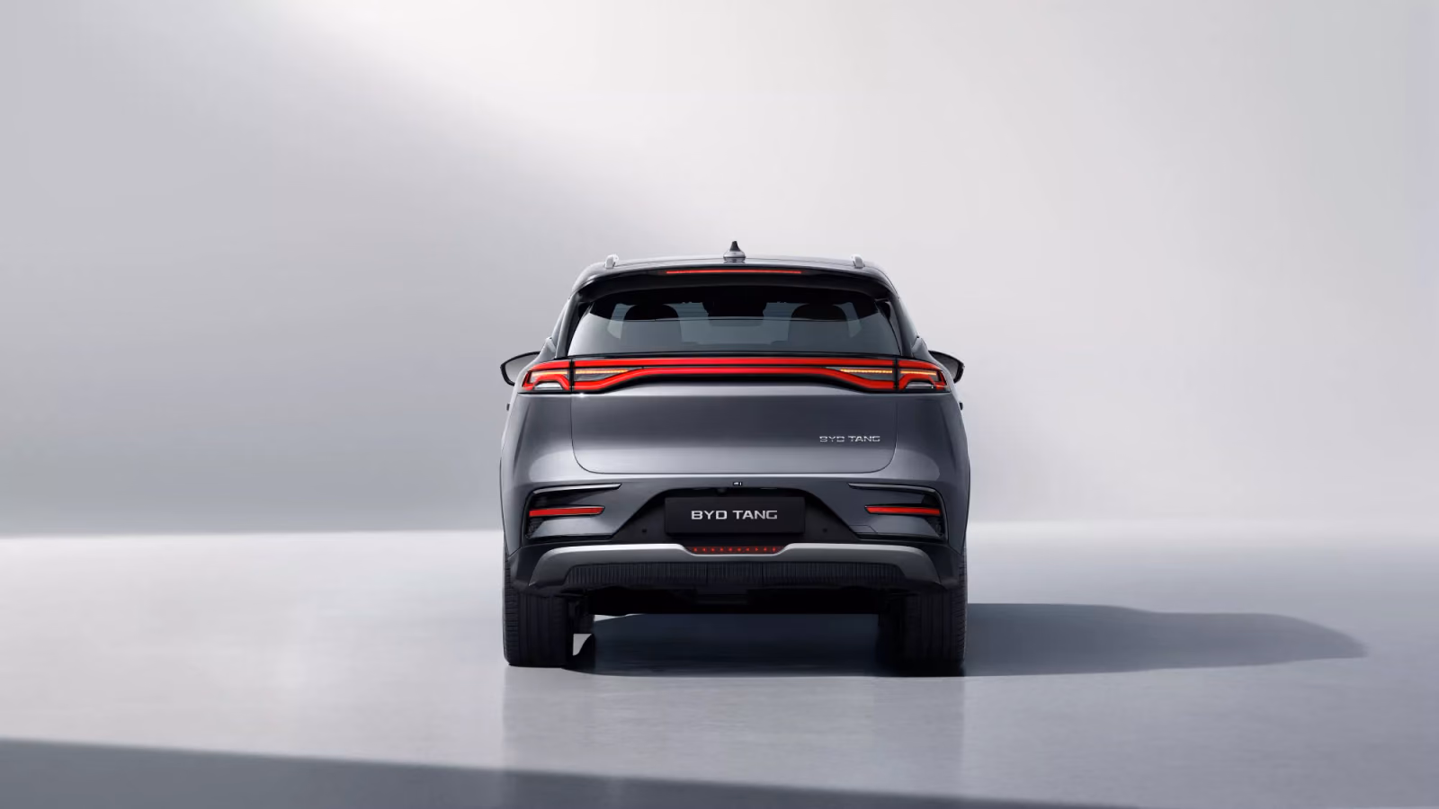 Корма BYD Tang на студийном фоне