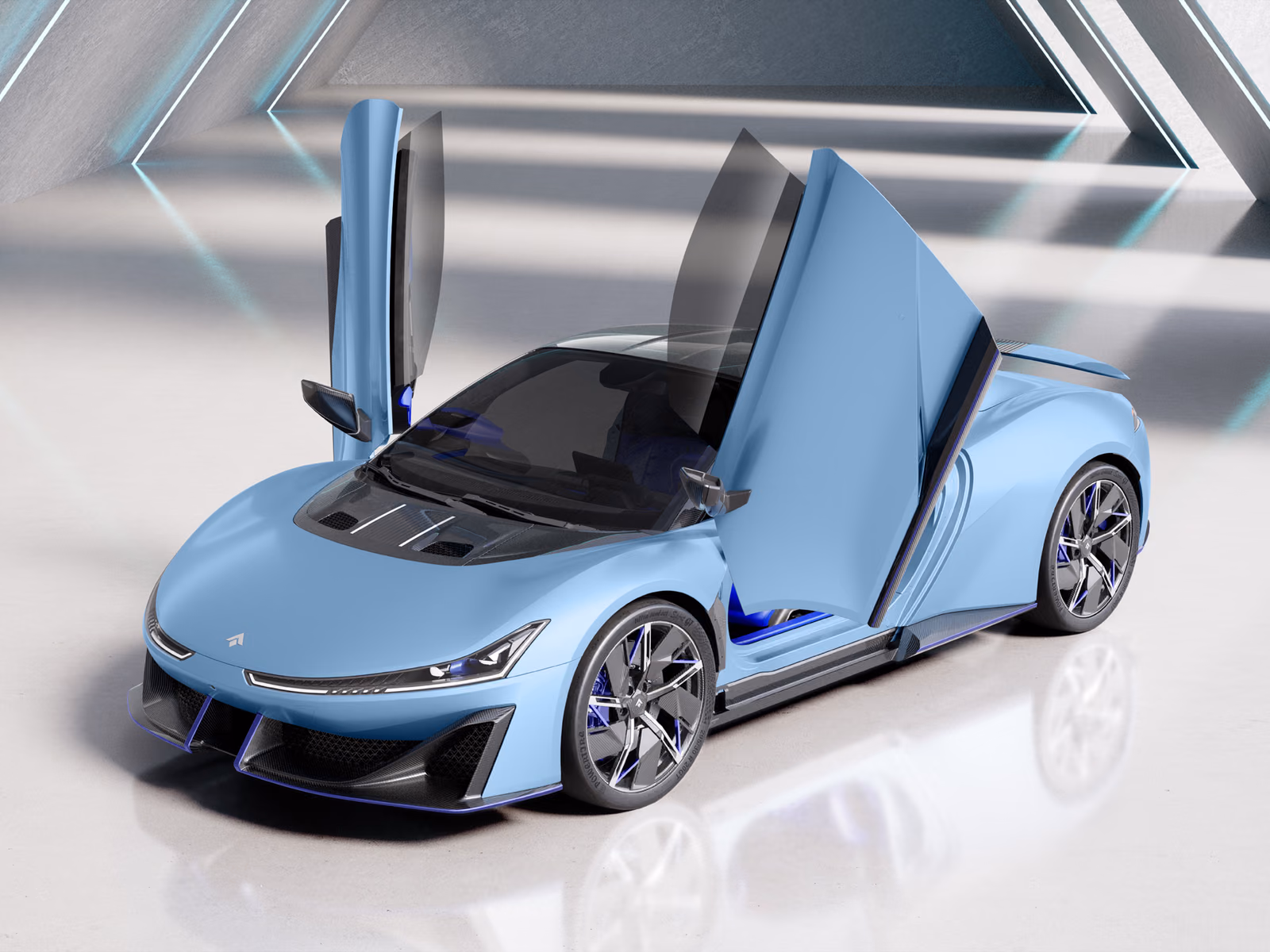 GAC Hyper SSR — кузов и двери с верхнего ракурса