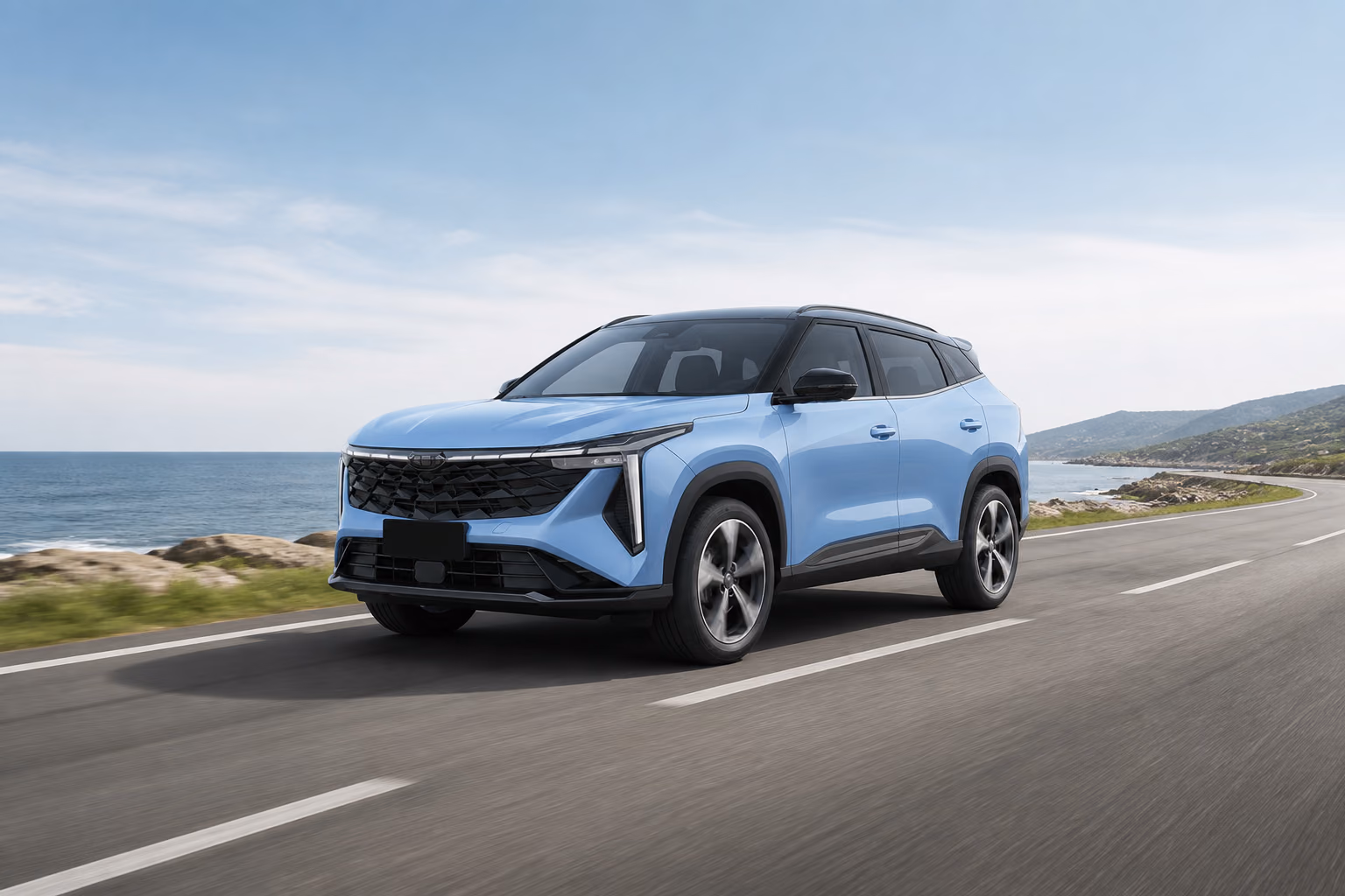 Geely Cityray на прибрежной дороге