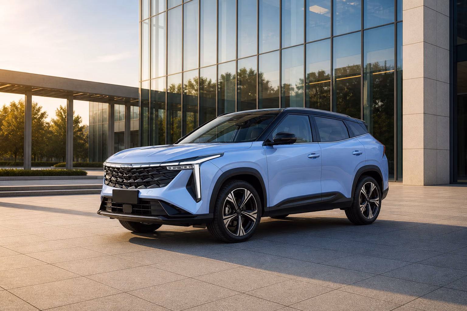 Geely Cityray у современного бизнес-центра