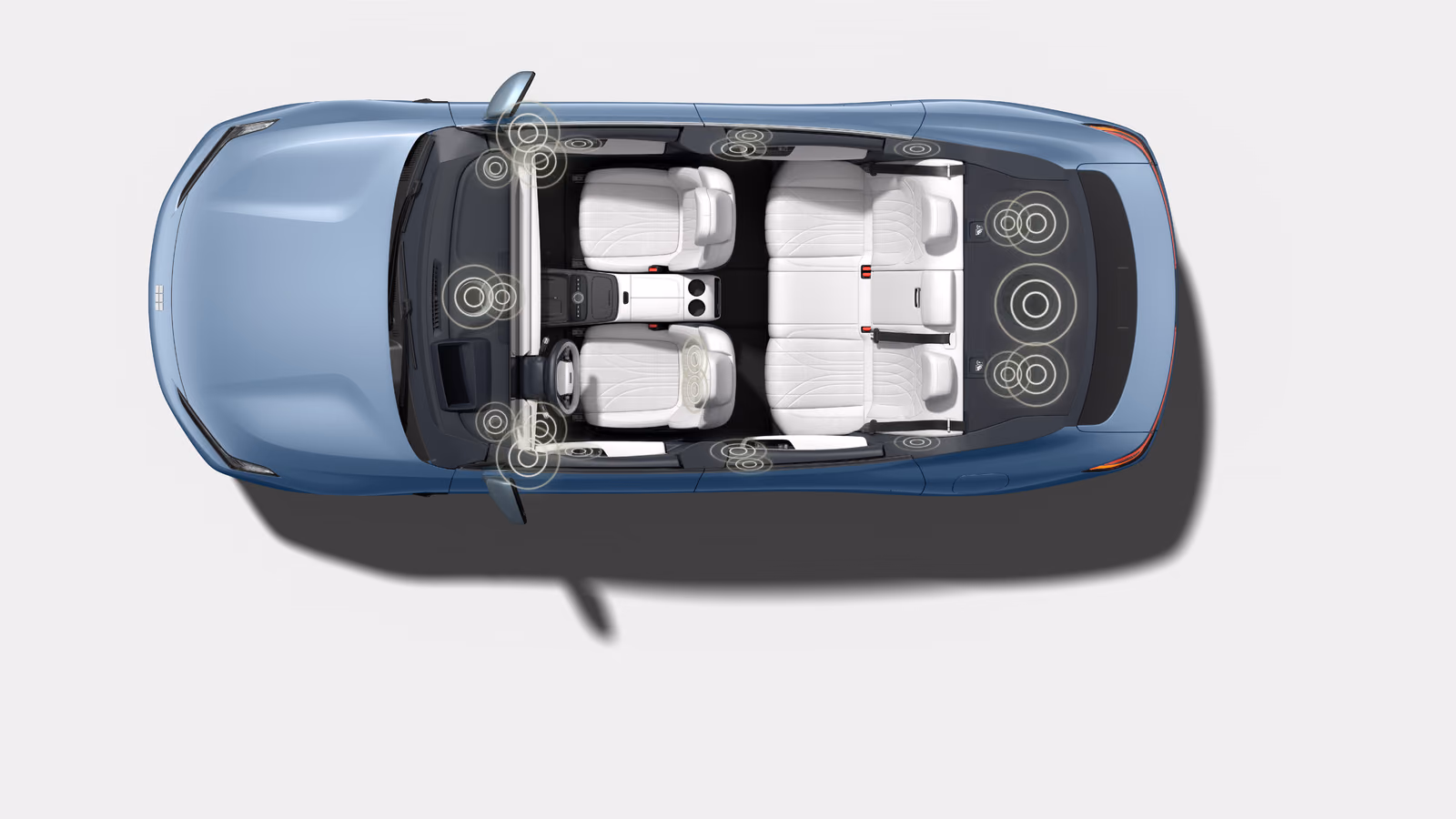 Компоновка салона Geely Galaxy E8, вид сверху