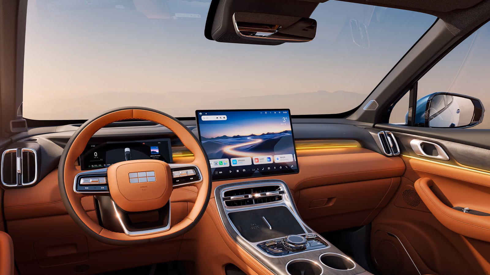 Кокпит и экраны Geely Galaxy M7