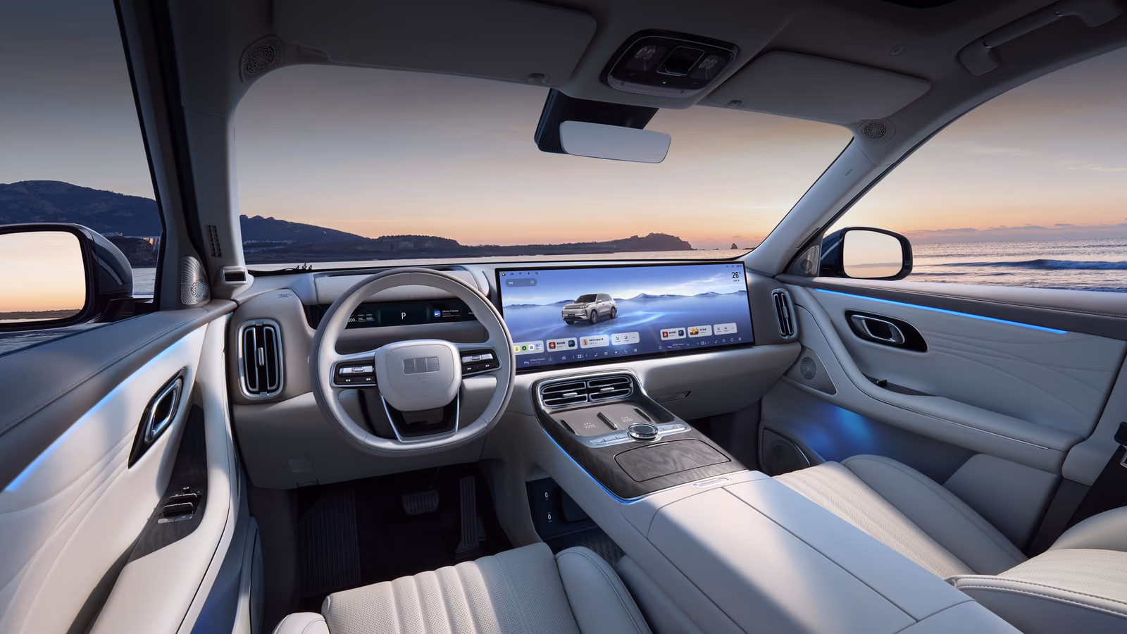 Кокпит и экраны Geely Galaxy M9