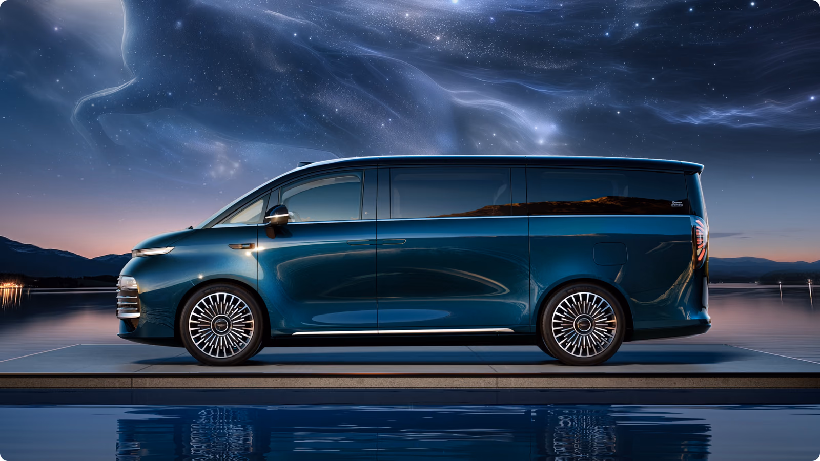 Geely Galaxy V900 у моря, профиль