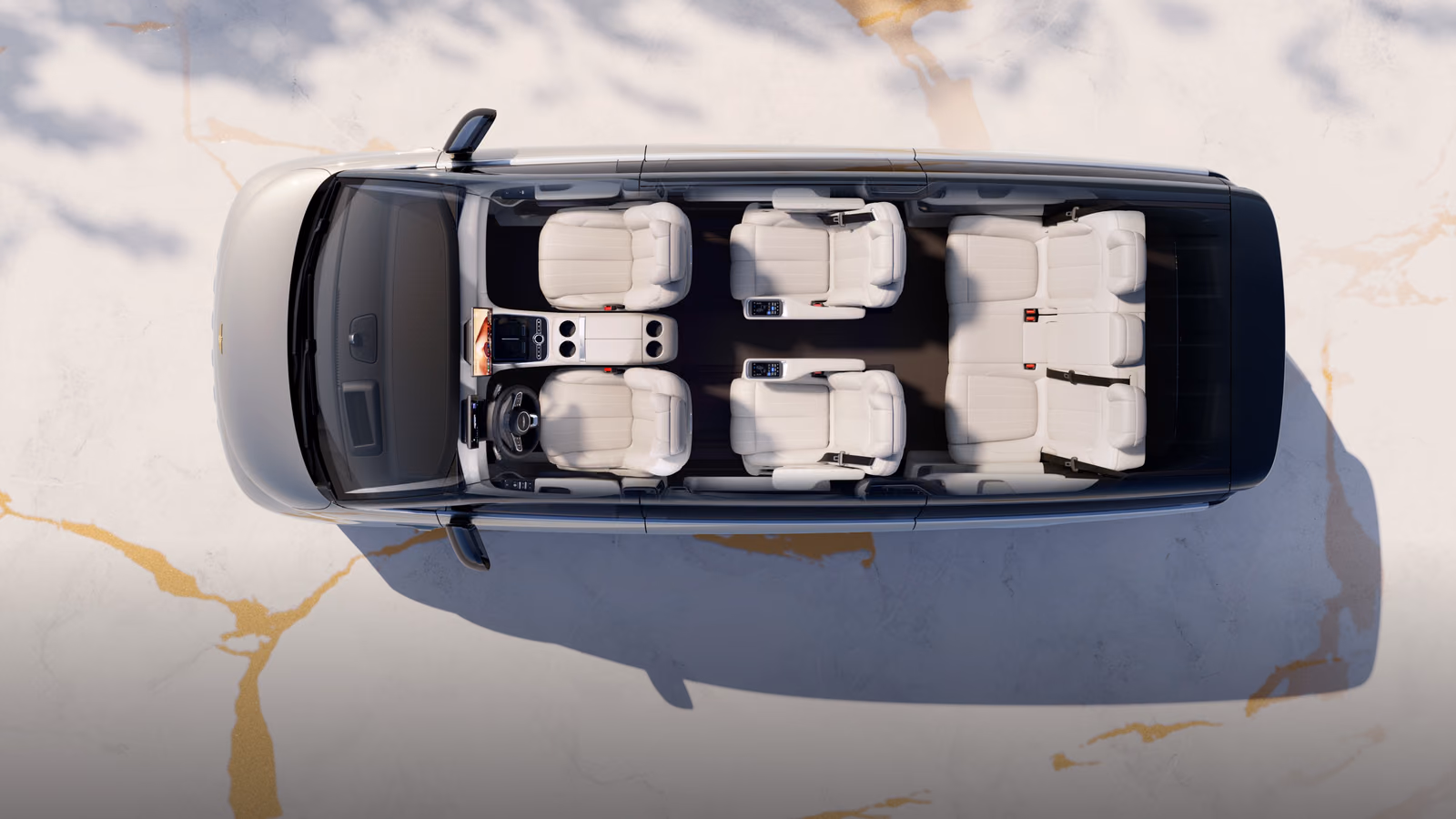 Компоновка салона Geely Galaxy V900, вид сверху