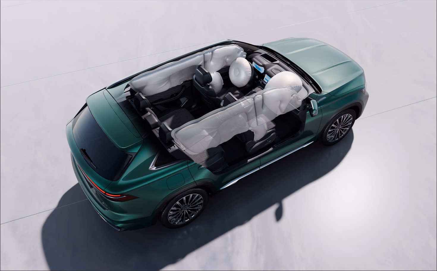 Geely Monjaro сверху: компоновка салона