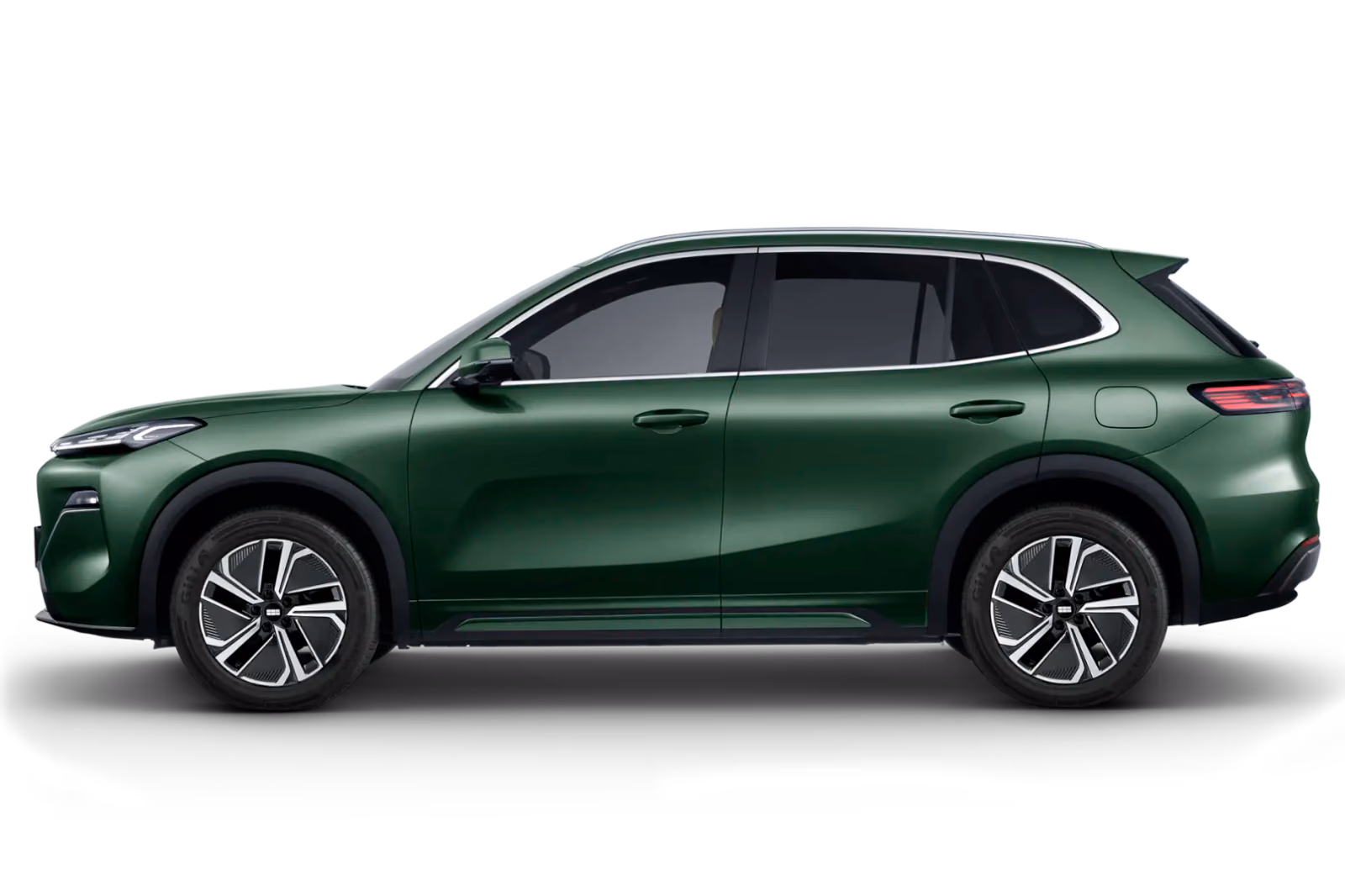 Зелёный Geely Okavango в профиль