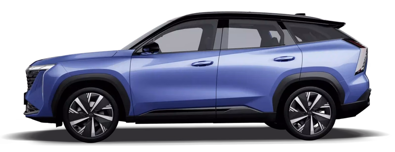 Фиолетовый Geely Okavango в профиль
