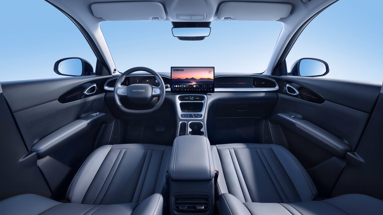 Кокпит Geely Star Wish со светлой отделкой