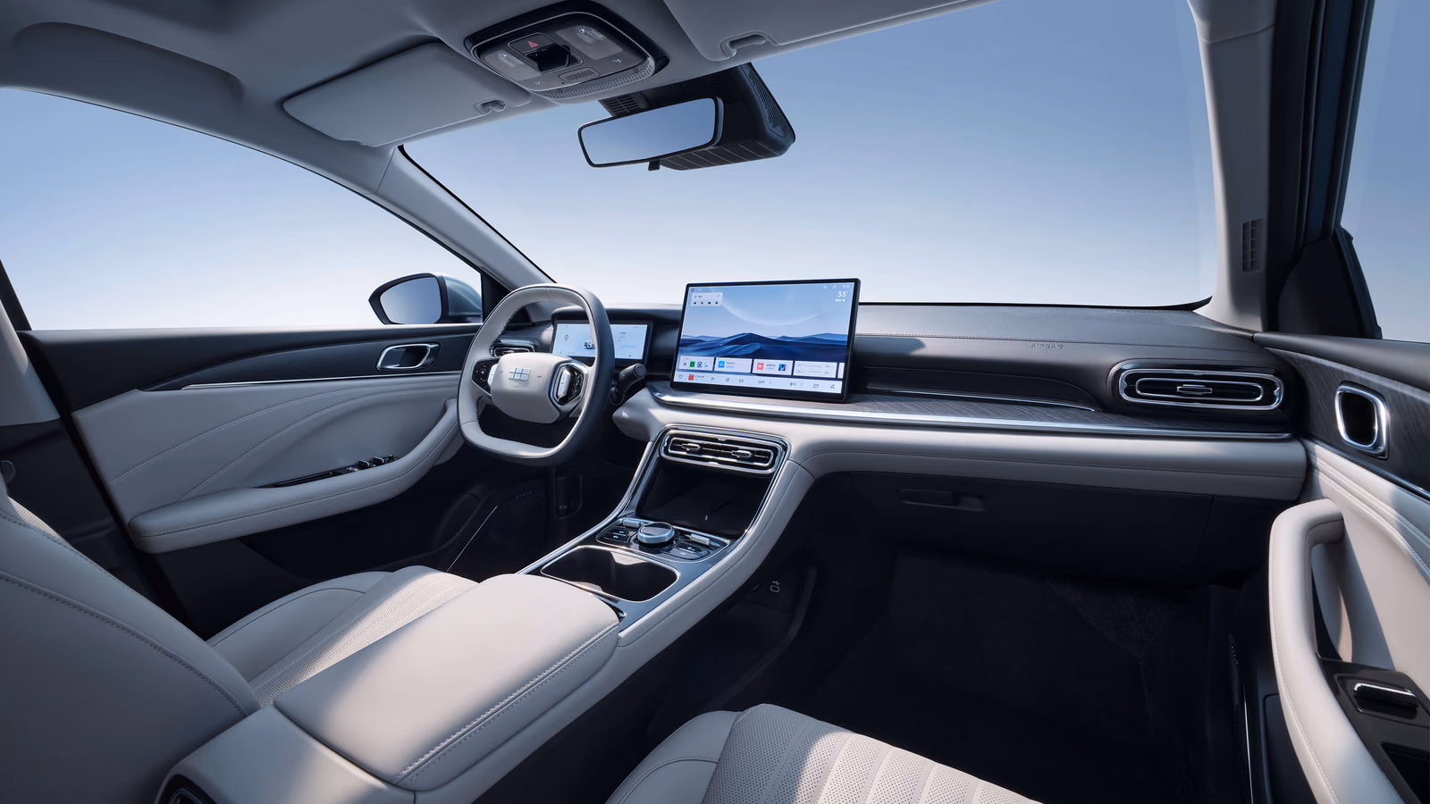 Салон Geely Starshine 6 со светлой отделкой