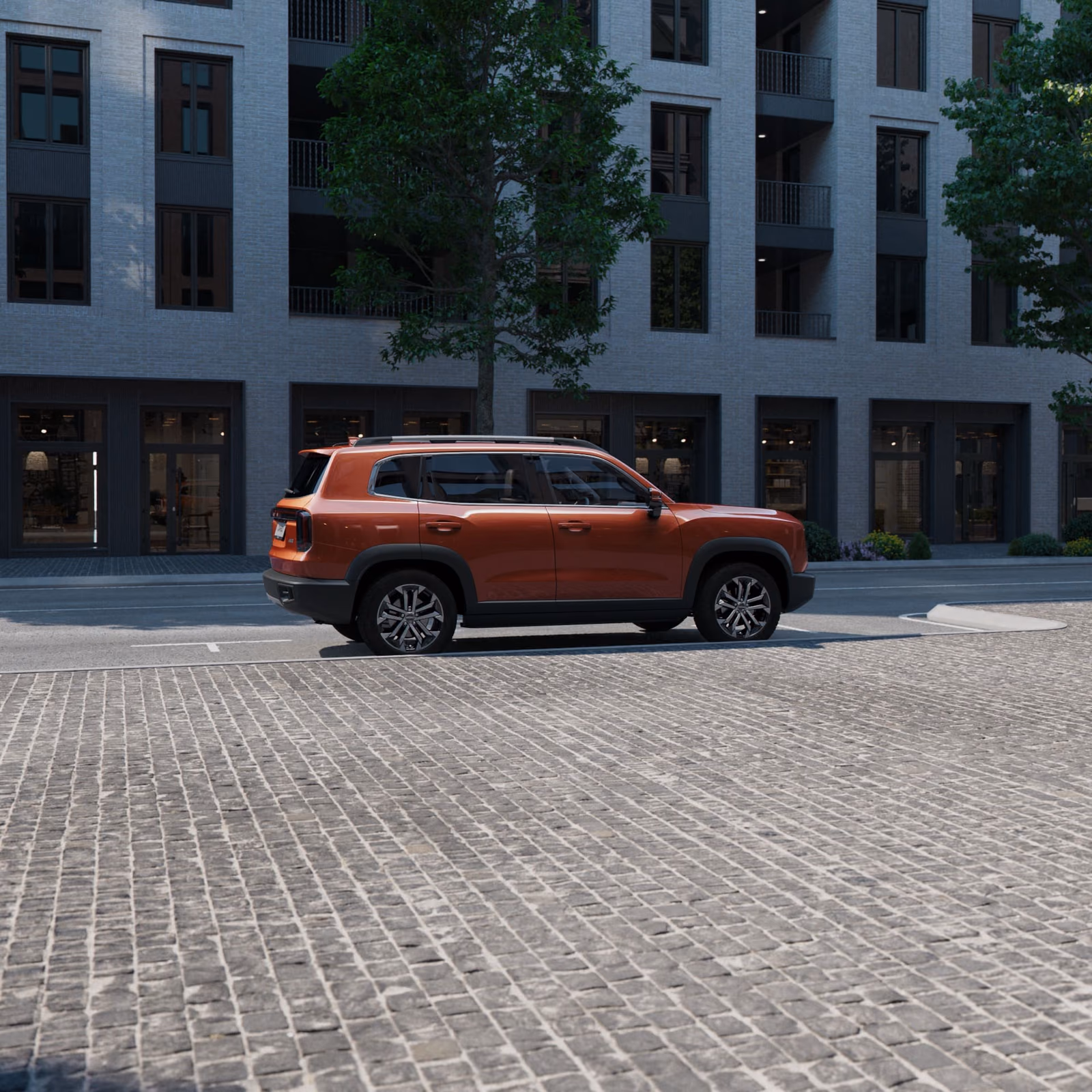 Haval Dargo в профиль на площади