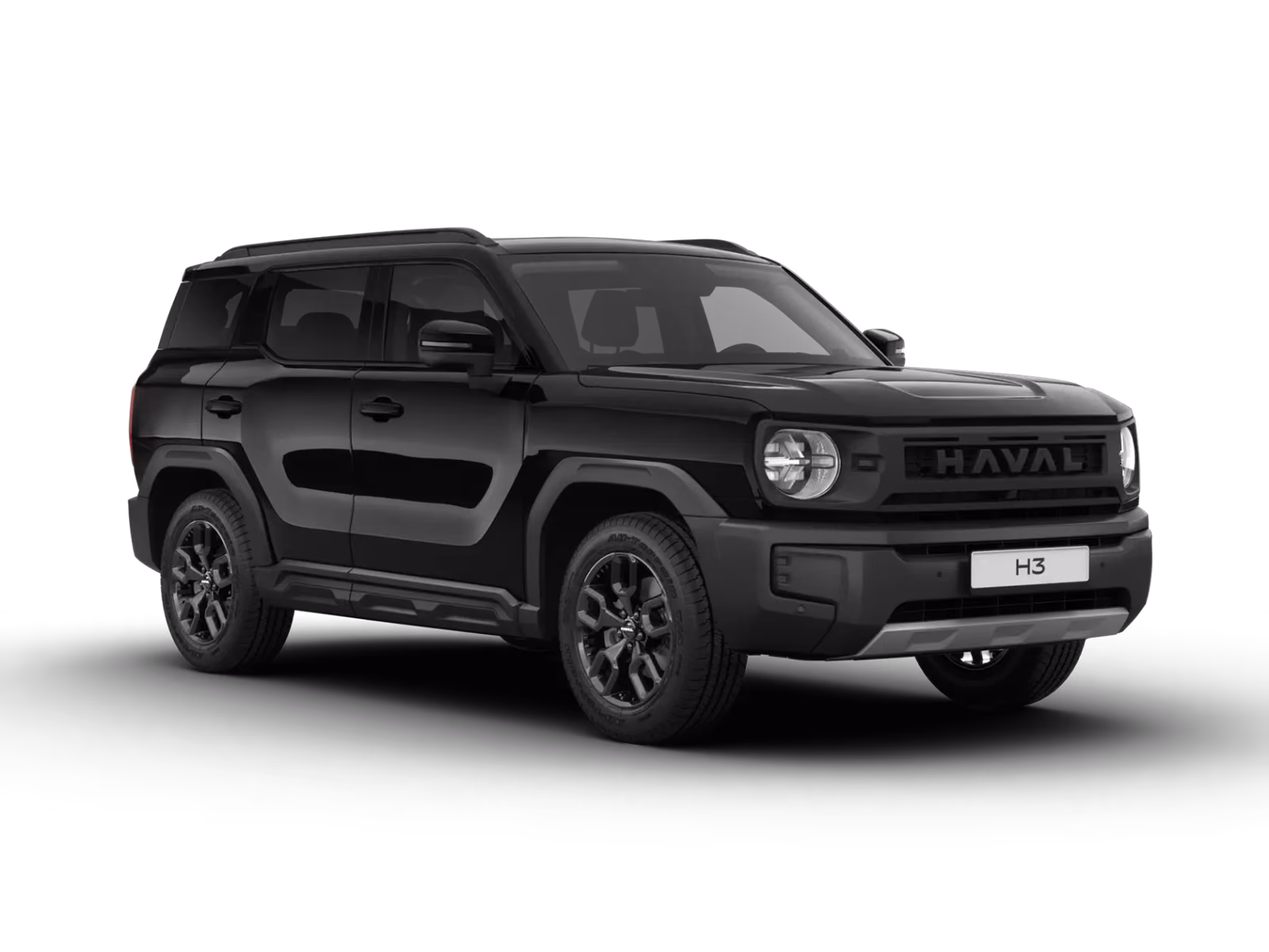 Haval H3 чёрного цвета в три четверти