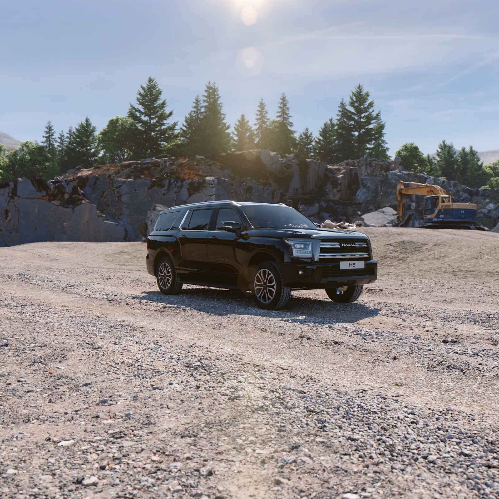 Haval H5 спереди в лесу