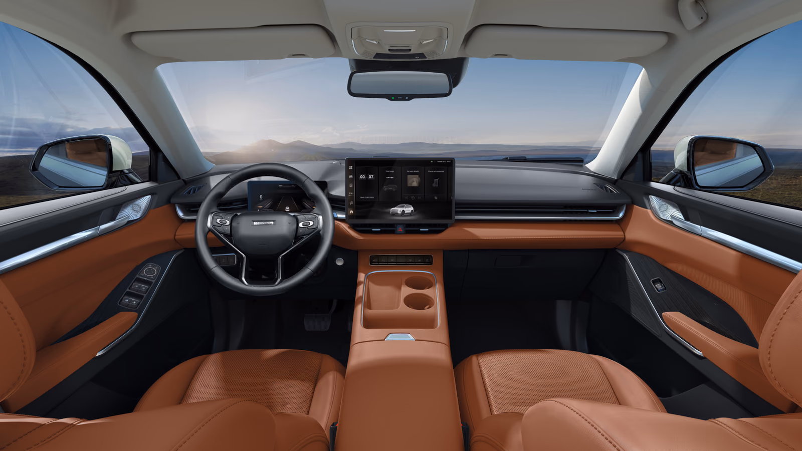 Салон Haval H6 в коричневой отделке