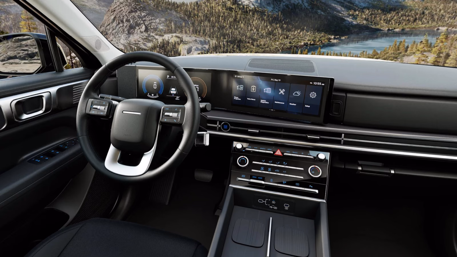 Приборная панель и руль Hyundai Santa Fe