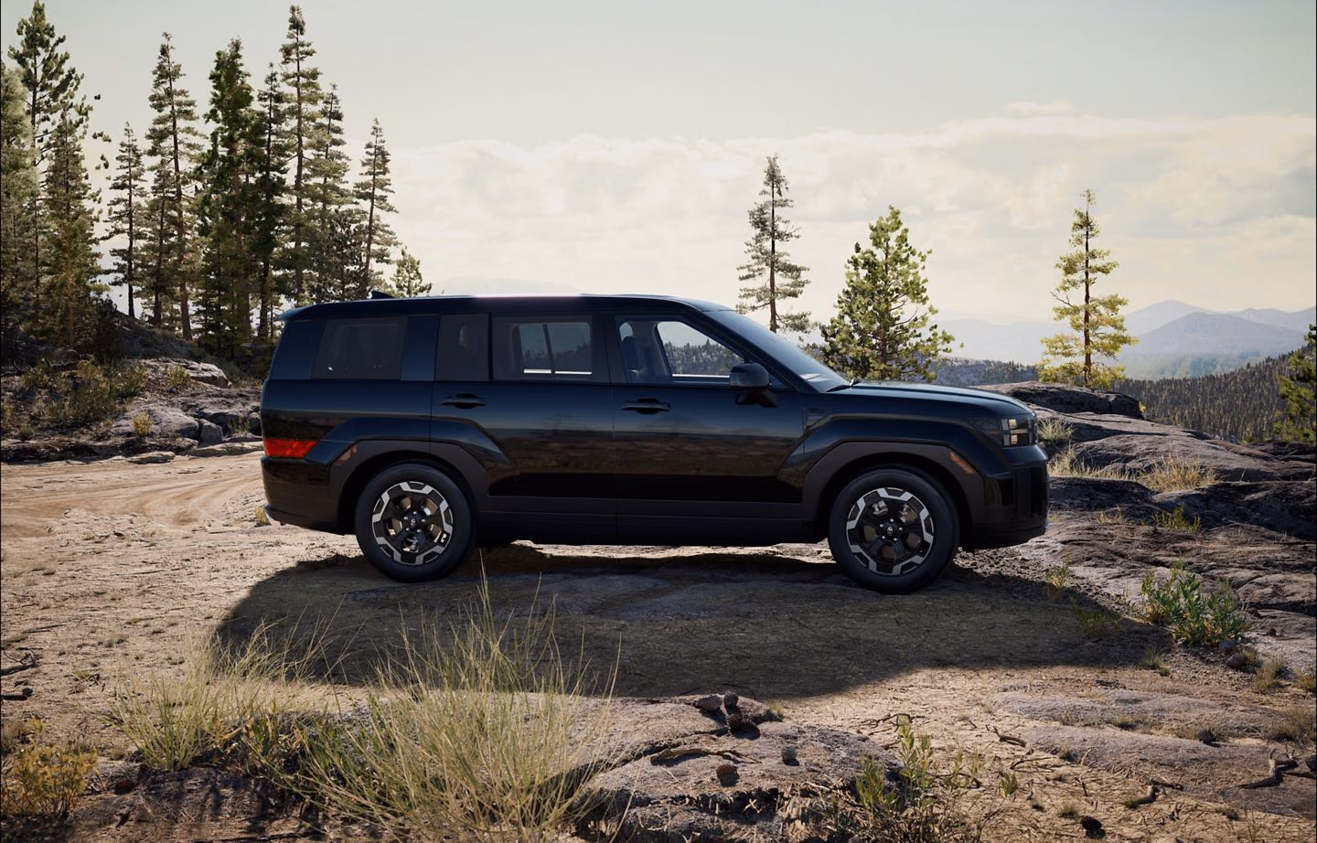 Hyundai Santa Fe в горах, профиль