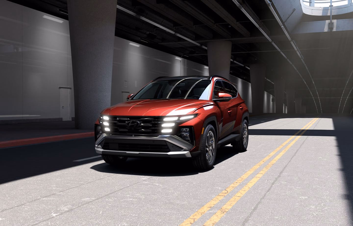 Hyundai Tucson сзади сбоку