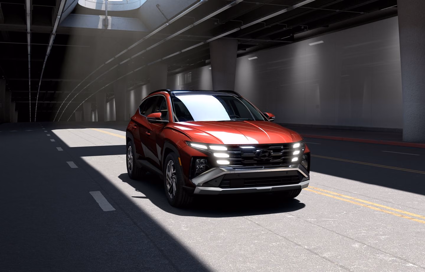 Hyundai Tucson сверху спереди