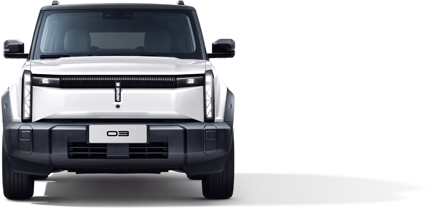Jaecoo J6 / iCAR 03 — белый кузов спереди