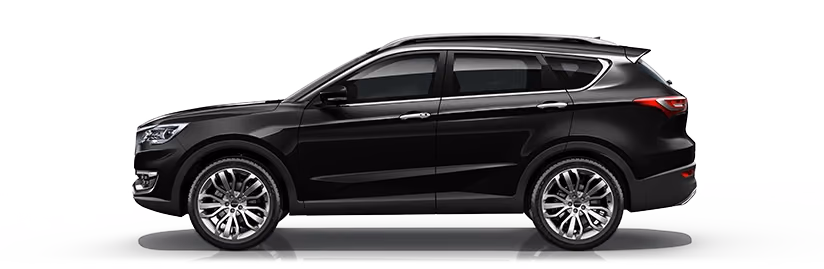 Чёрный Jetour X70 в профиль
