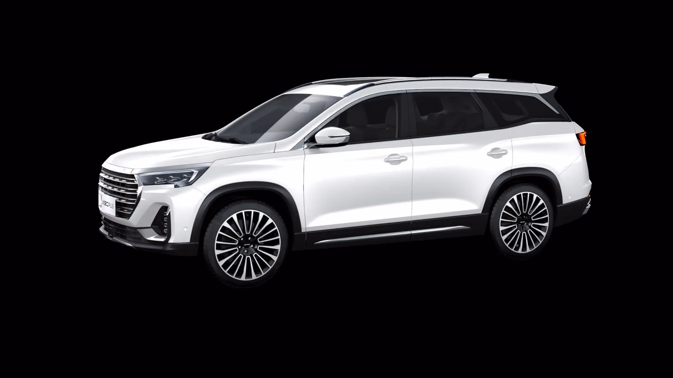 Белый Jetour X90 Plus, вид сбоку