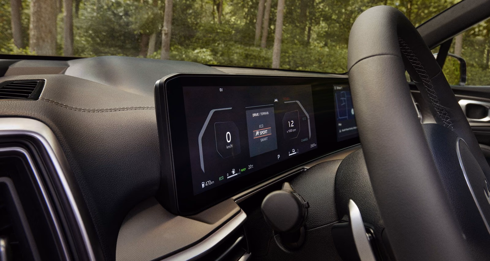 Цифровая приборная панель Kia Sorento крупным планом