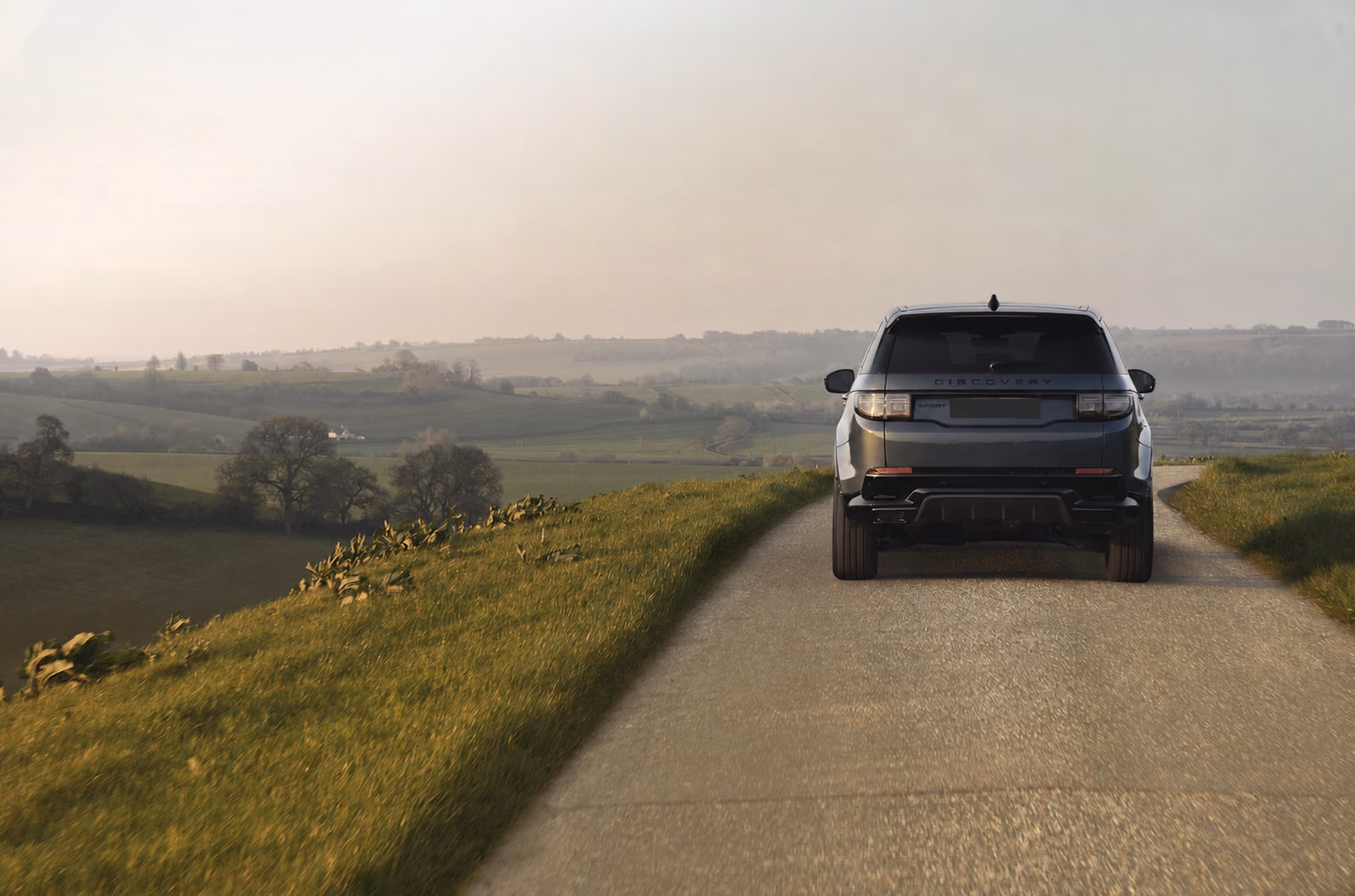 Discovery Sport сзади на фоне холмов