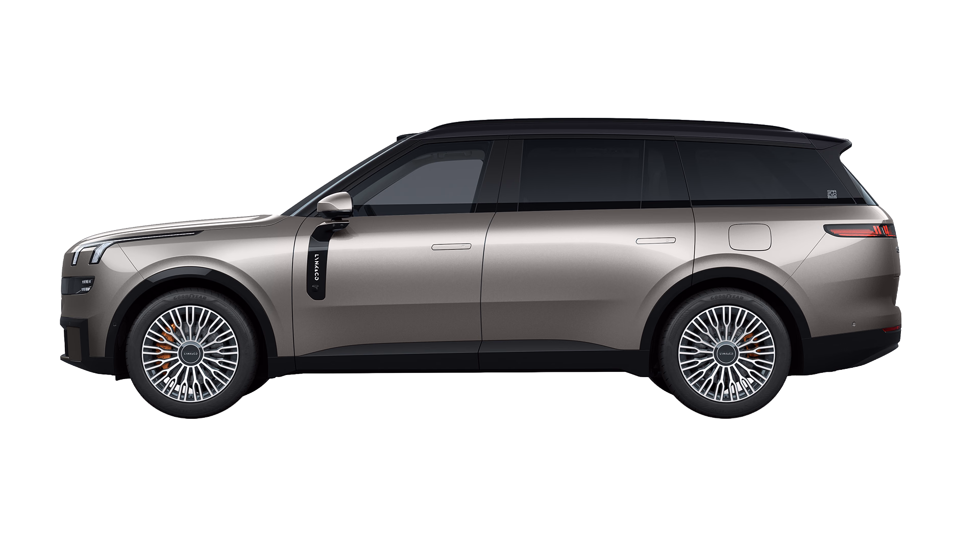 Серебристый Lynk & Co 900, профиль кузова