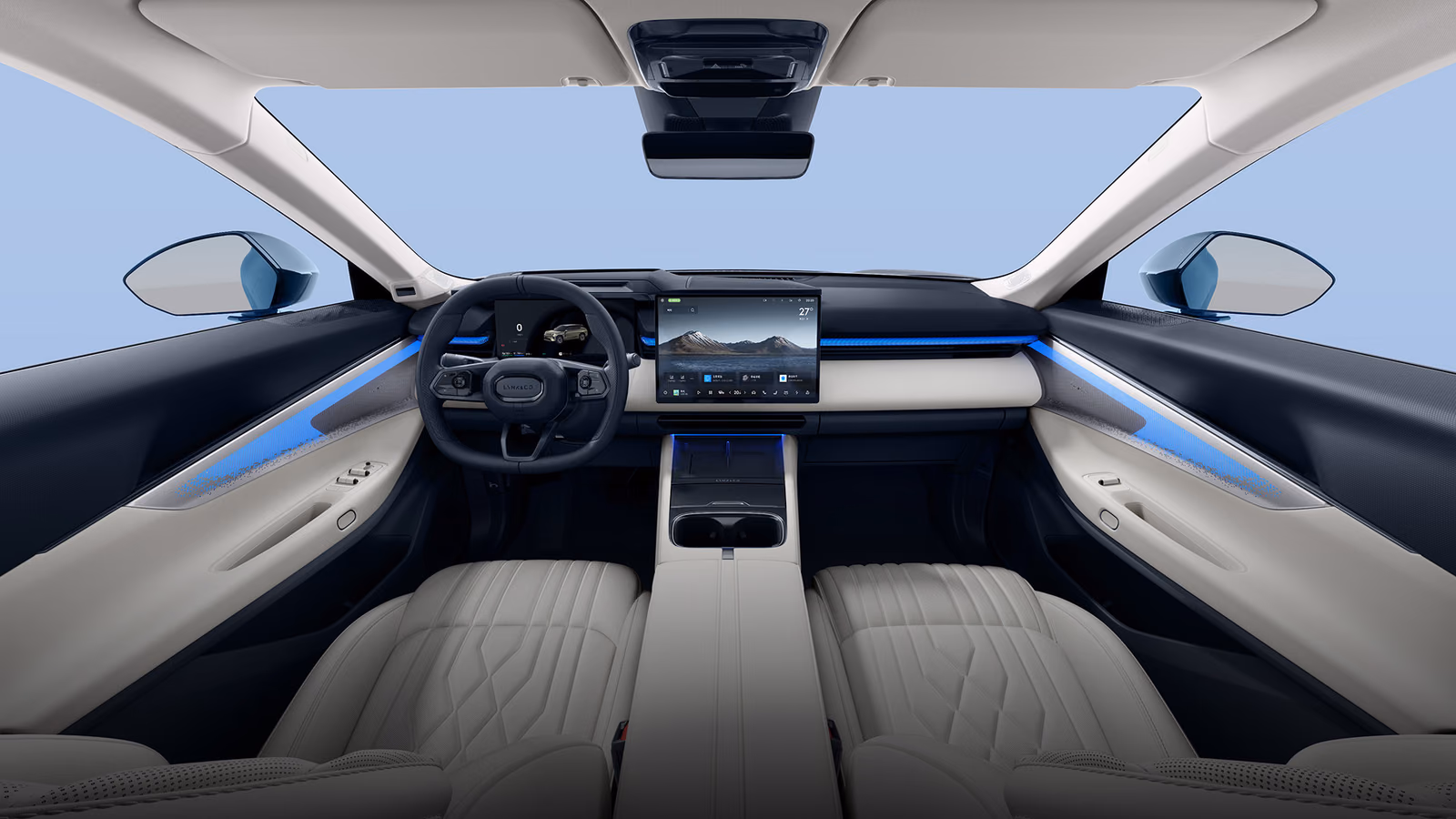 Кокпит Lynk & Co 08 со светлой отделкой