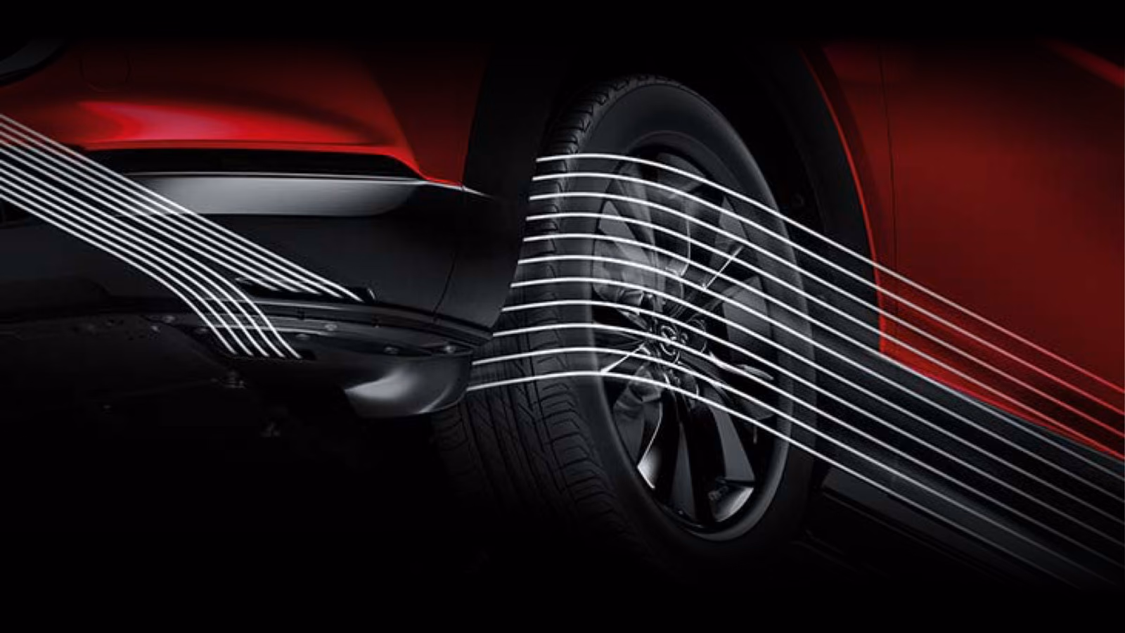 Задняя часть Mazda CX-30 и воздушные потоки