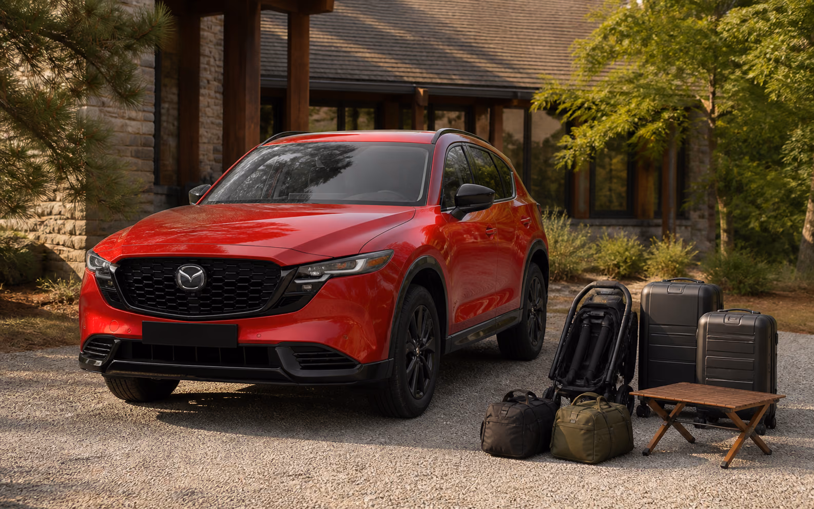Mazda CX-5 с багажом для семейной поездки