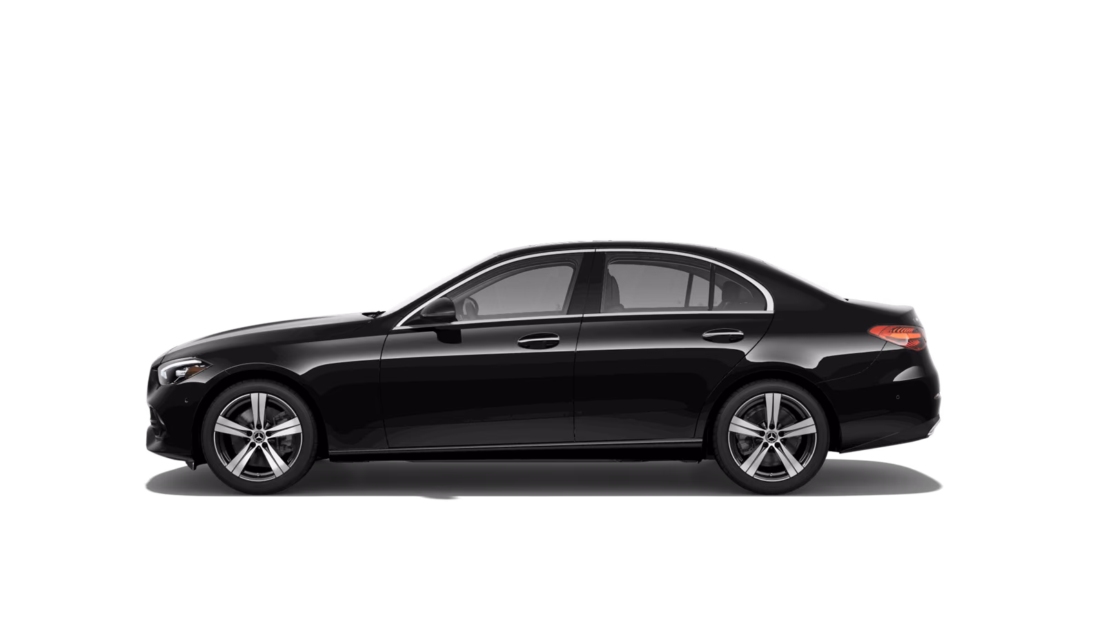 Mercedes-Benz C-класс чёрного цвета в профиль
