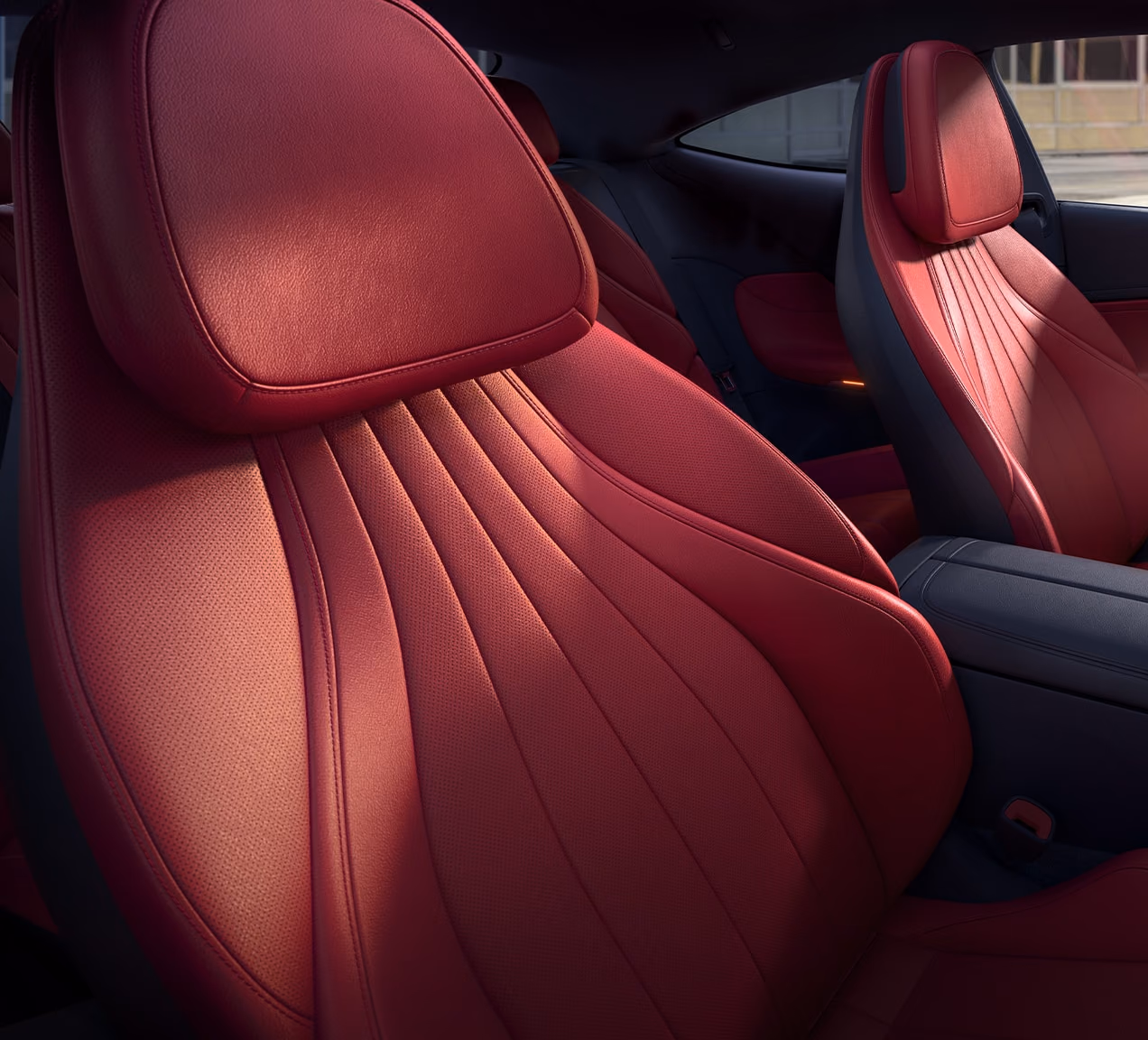 Красные передние кресла Mercedes-Benz CLE Coupe C236