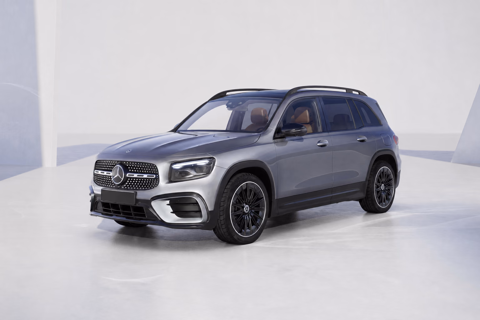 Серый Mercedes-Benz GLB, передний ракурс