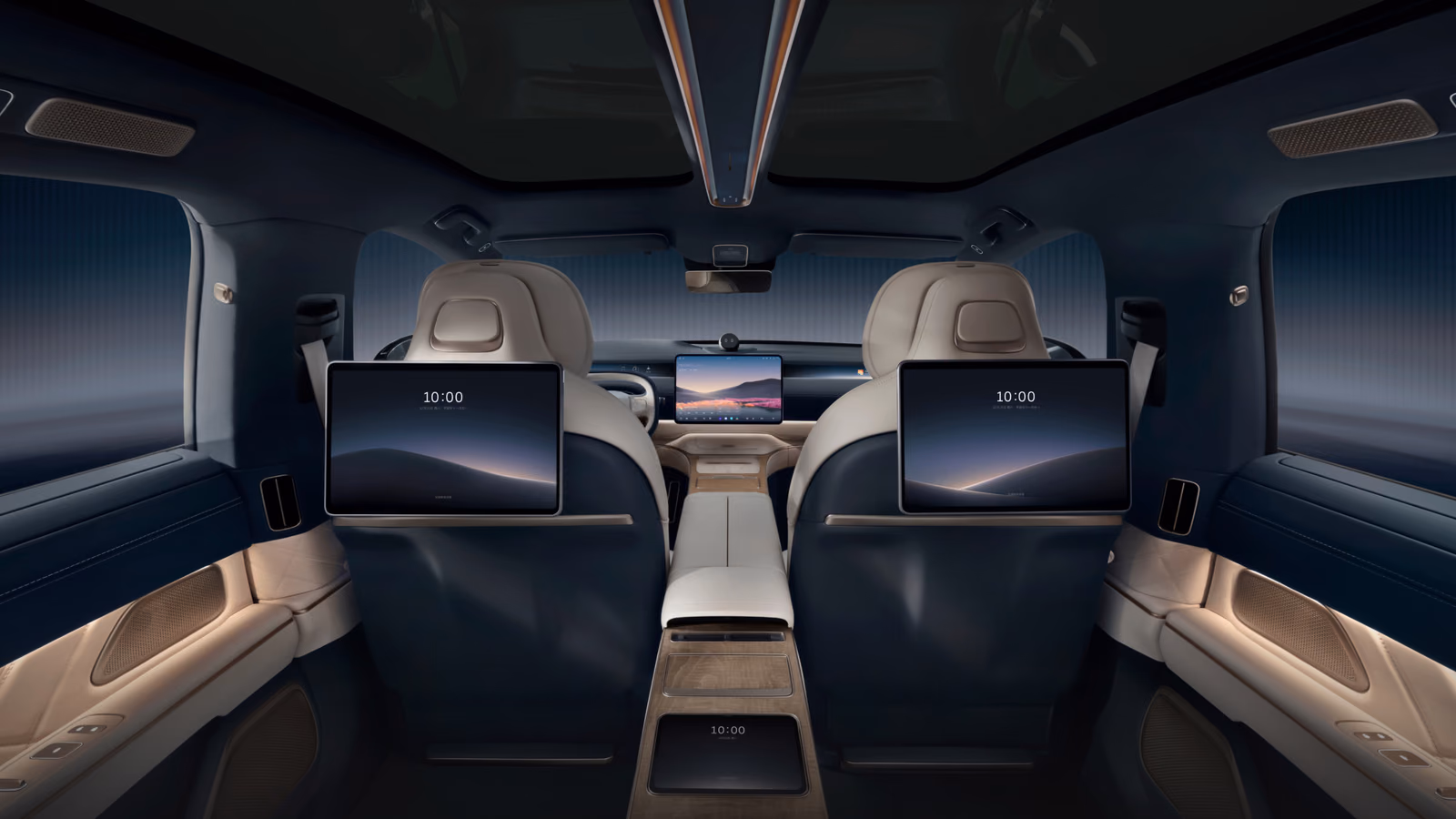NIO ET9 — салон и экраны задних пассажиров