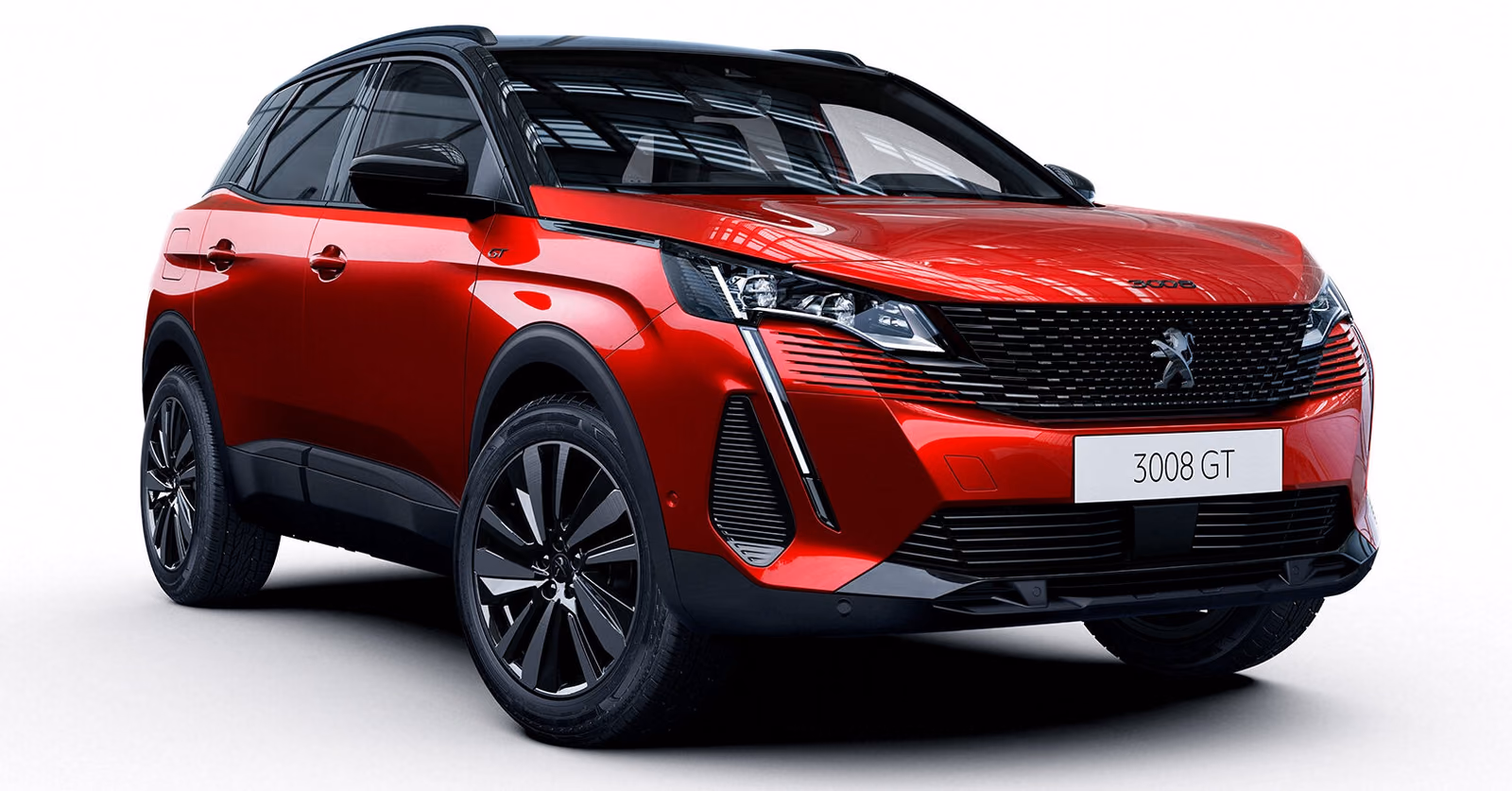 Красный Peugeot 3008 GT (китайский 4008), вид спереди в три четверти
